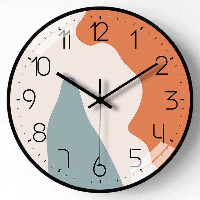 Eco-Friendly Modern Wall Clock in Grey, Yellow, or Multicolor