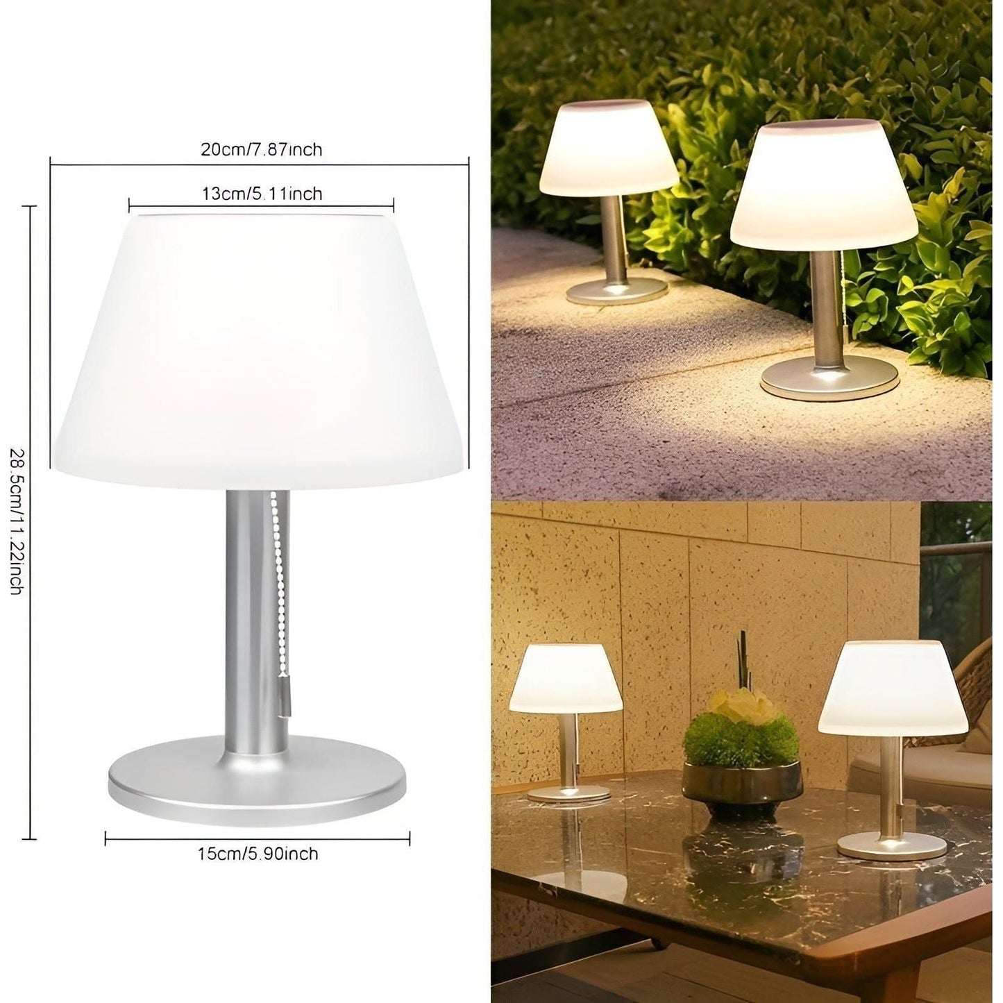 Solar-Powered Elegant Outdoor Table Lamp