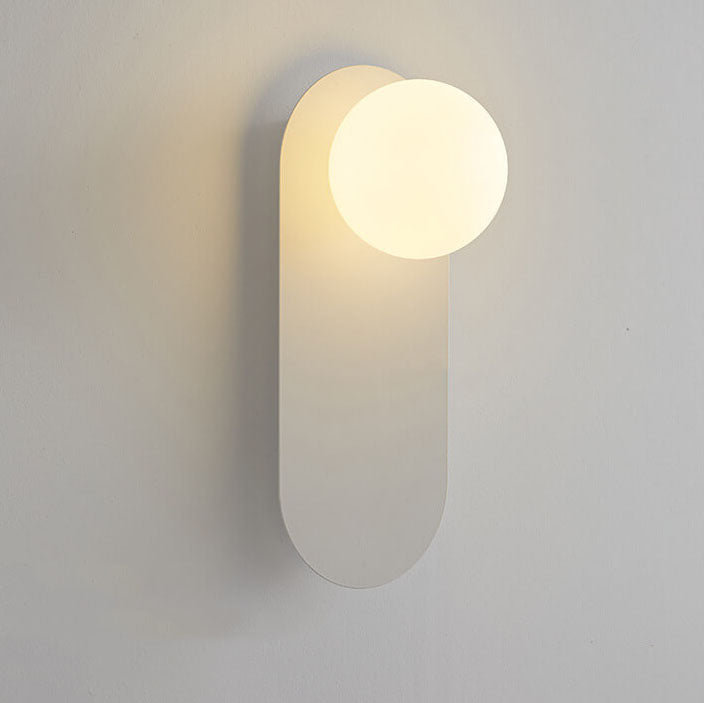 Nordic Minimalist Oval Wall Sconce with Frosted Glass Globe