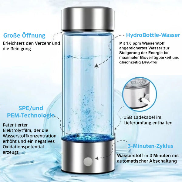 Hydrogen Water Bottle with Electrolysis Technology