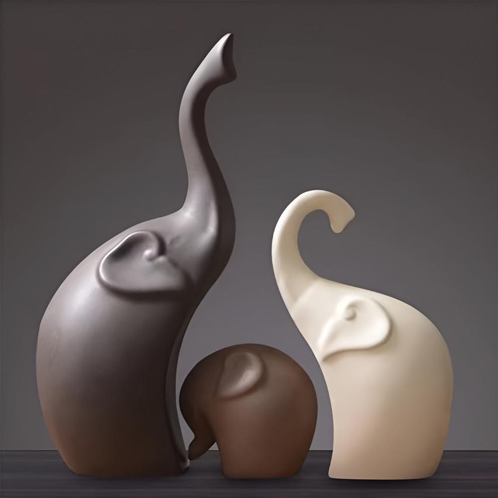Abstract Elephant Thinker-Style Sculpture in Resin