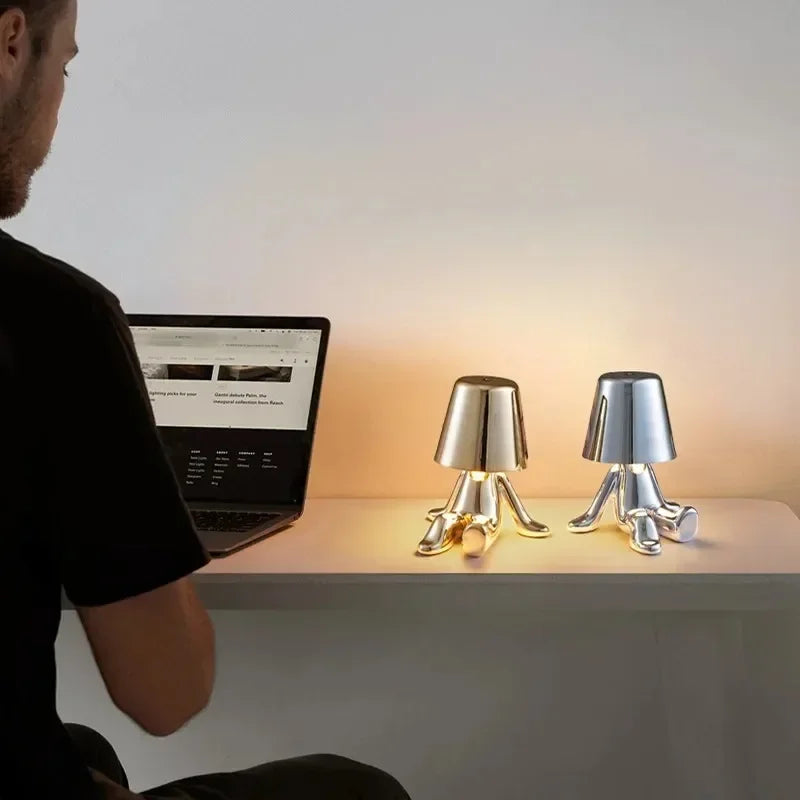Golden Man Table Lamp - Artistic Industrial Design