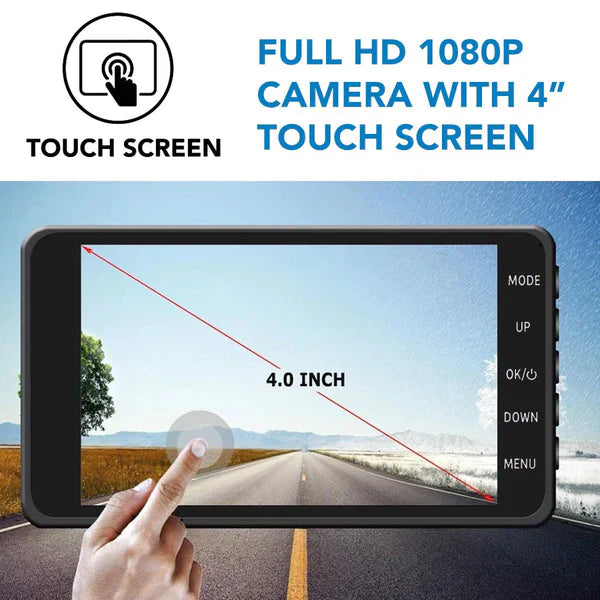 Wireless Front and Rear Dash Cam with Night Vision and 170° Wide Angle