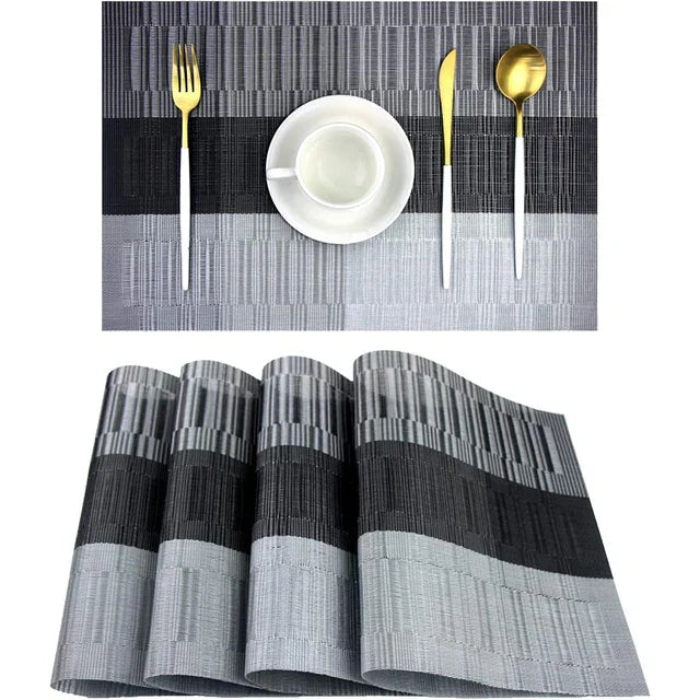 Washable Heat-Resistant PVC Table Mats - Set of 4