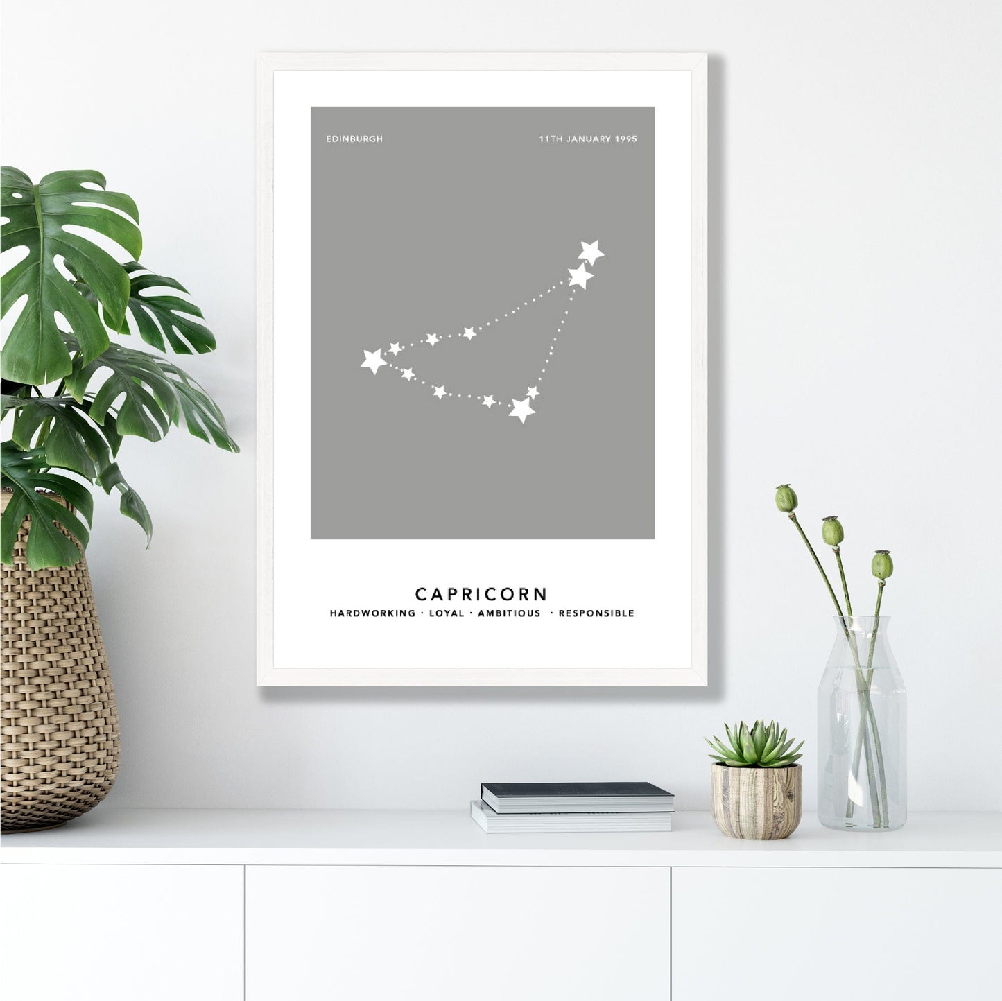 Personalized Capricorn Zodiac Print with Color Options