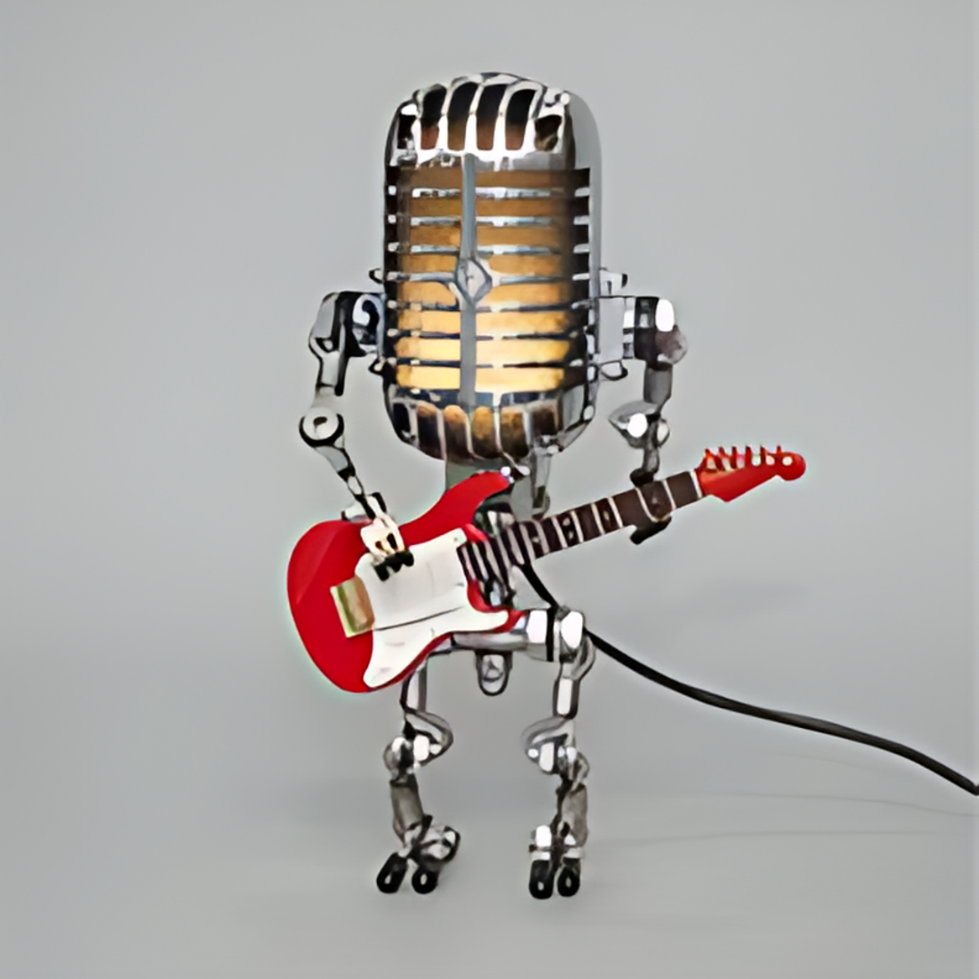 Robot Table Lamp with Adjustable LED Light and Guitar Design