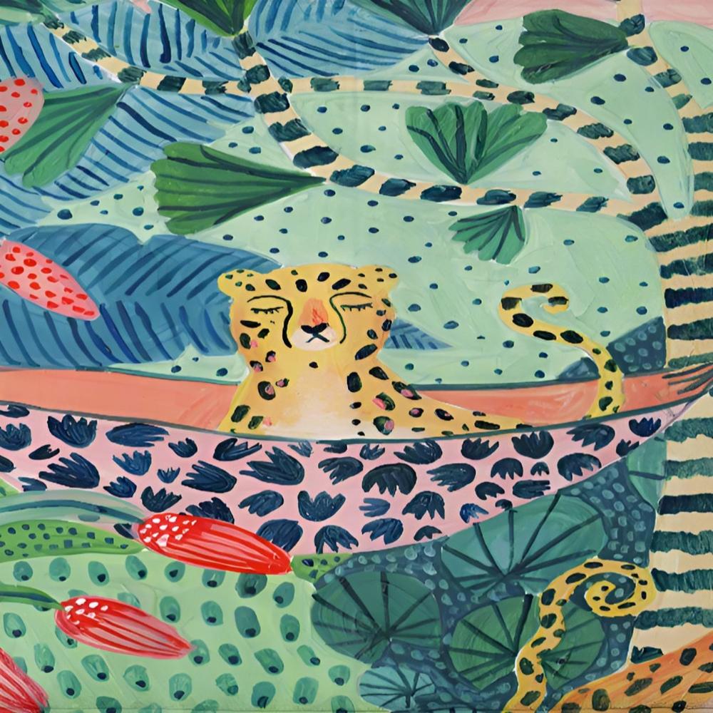 Tropical Cheetah Pattern Shower Curtain