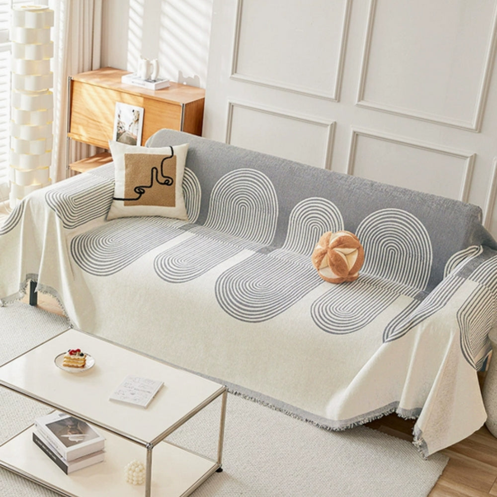Reversible Chenille Sofa Cover for Pets and Stains