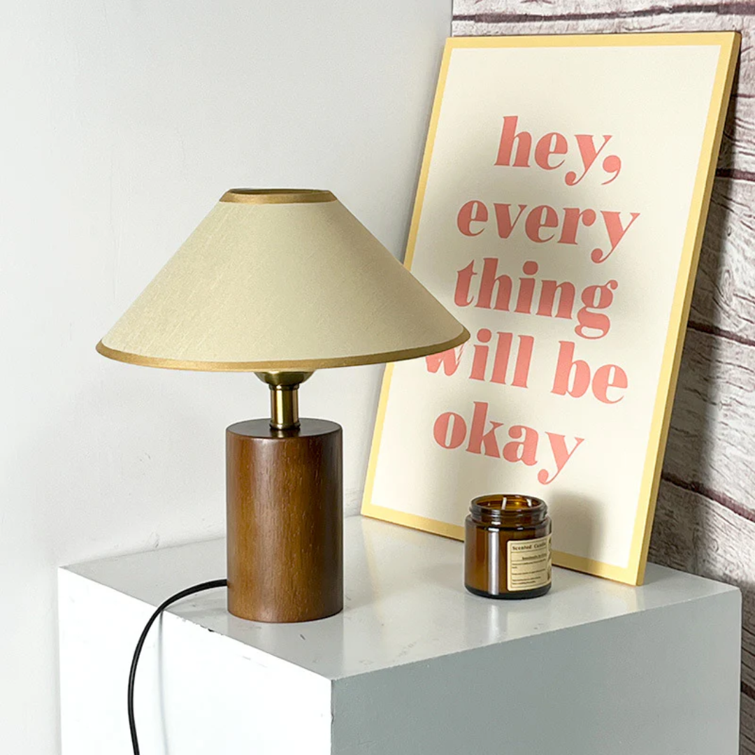 Korean Retro Style Wood Table Lamp