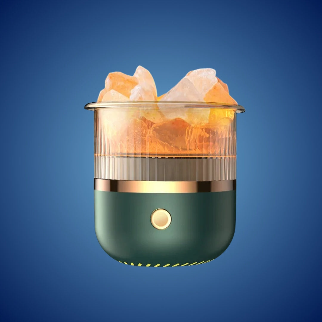 Crystal Salt Humidifier USB Aroma Diffuser with Night Light and Air Purifier