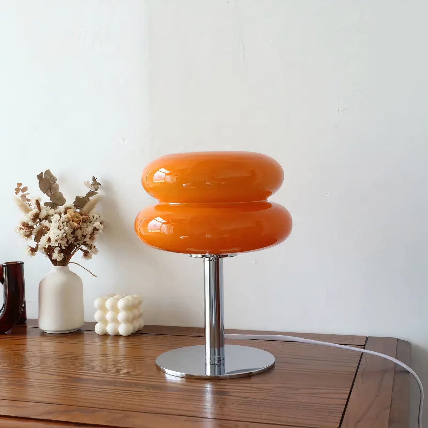 Dimmable Wireless LED Table Lamp with Glass Shade