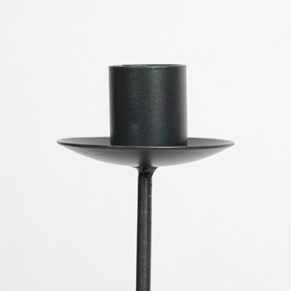 Sculpted Curved Iron Candle Holder