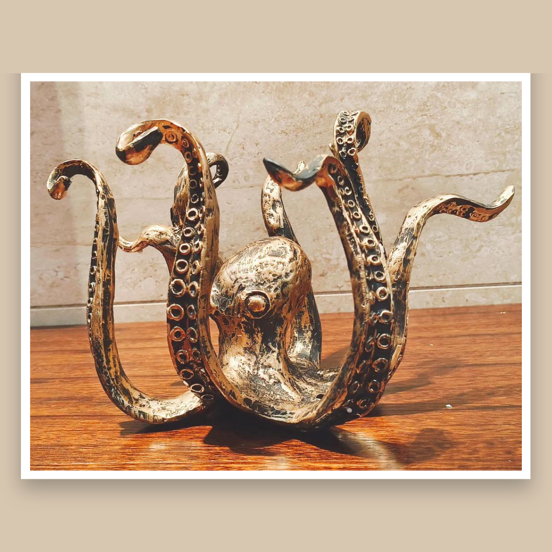 Antique Bronze Kraken Octopus Mug Holder