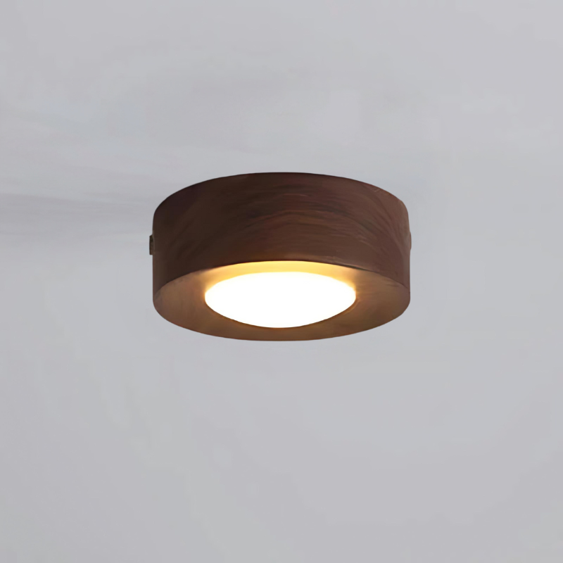Walnut Wood LED Ceiling Light Fixture