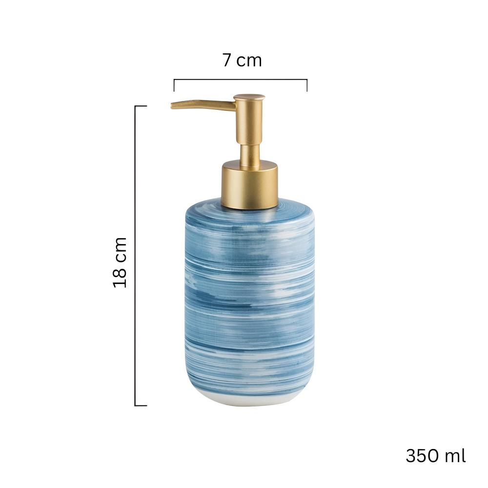 Textured Ceramic Soap Dispenser with Glossy Finish