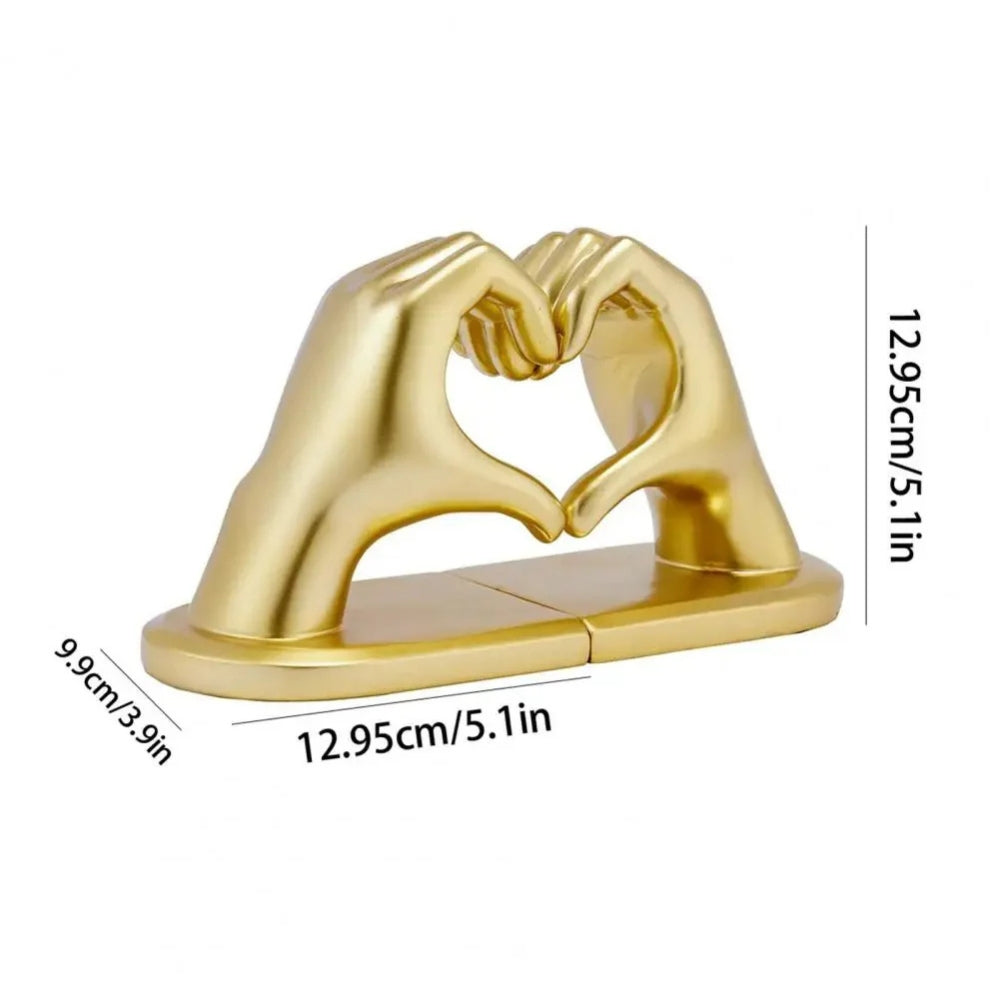 Resin Heart-Shaped Love Gesture Bookends