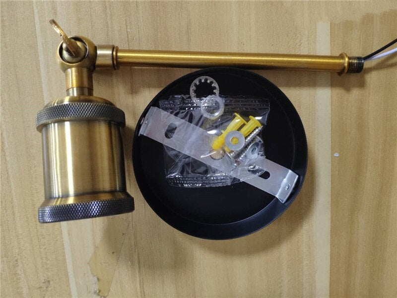 Modern Brass Wall Lamp with Rustic Design