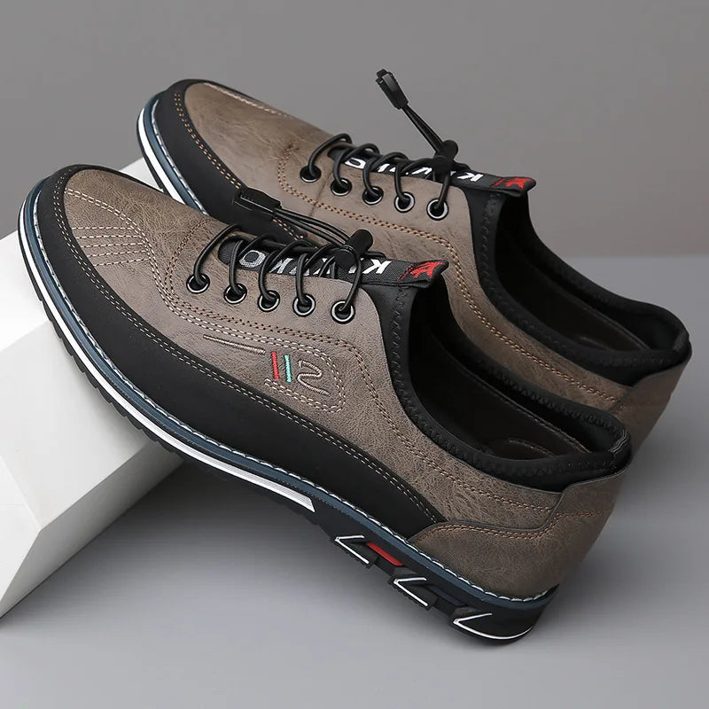 Comfortable Stylish Men's Work Shoes in Breathable PU Leather