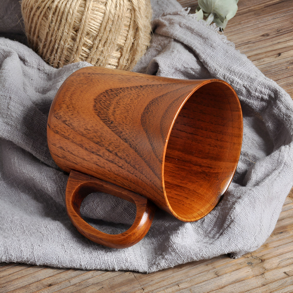 Rustic Handcrafted Japanese Wooden Mug for Hot and Cold Drinks