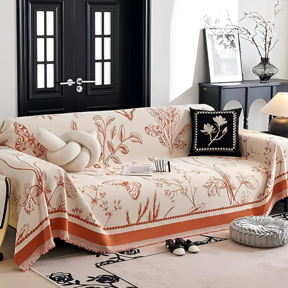 Reversible Botanical Elegance Sofa Cover