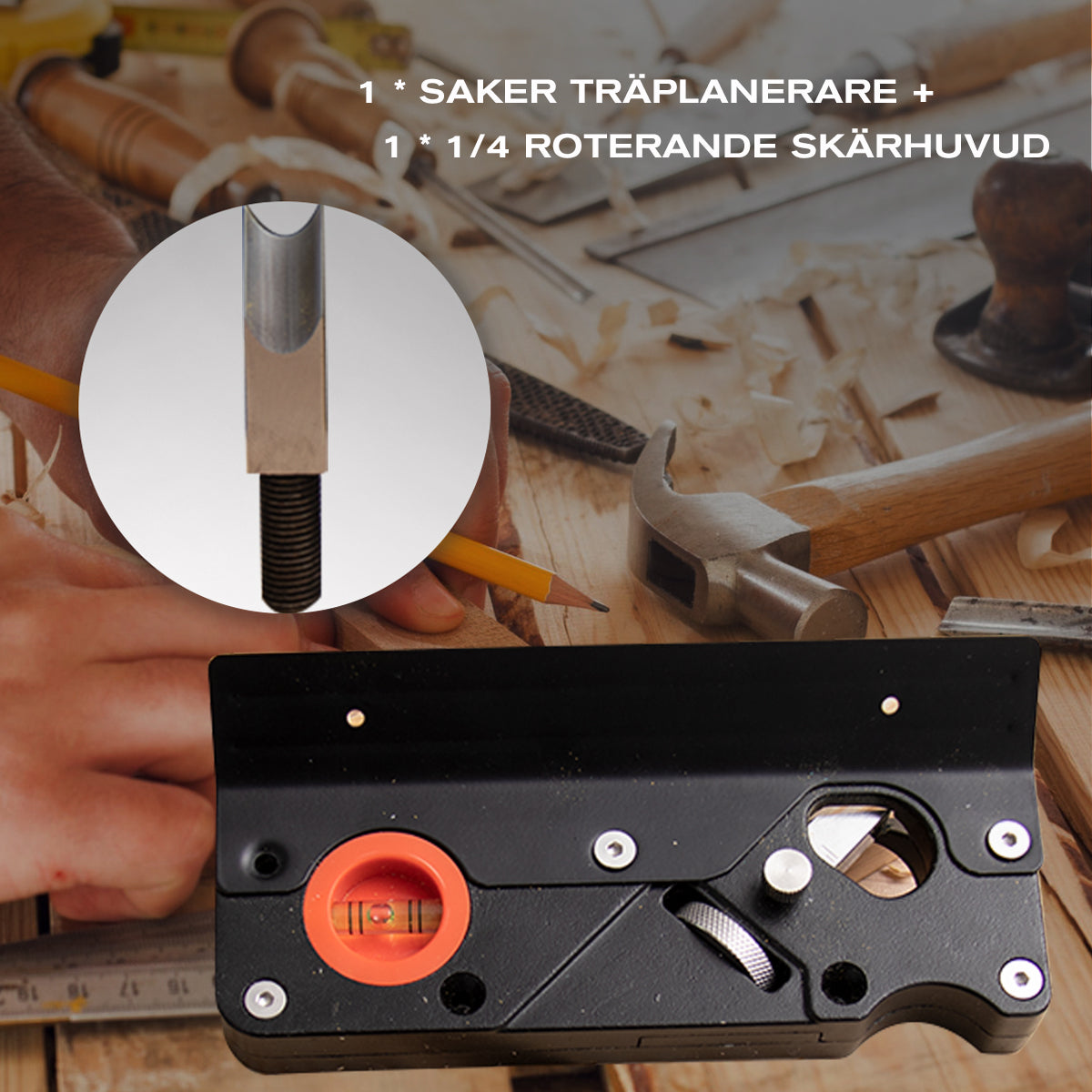 Adjustable Wood Planer Set with Carbon Steel Blades
