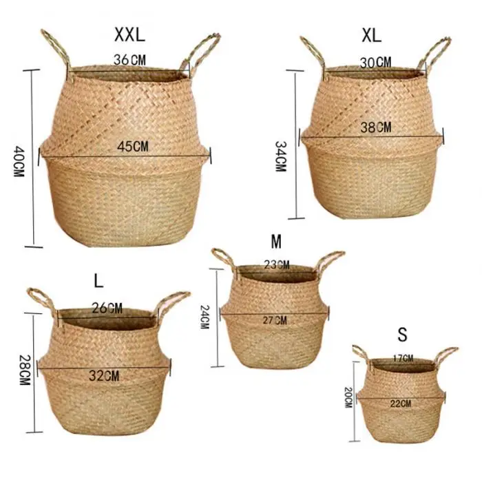 Handmade Natural Rattan Plant Holder Basket