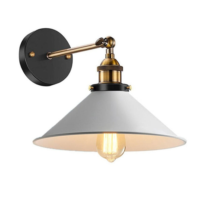 White Industrial Vintage Wall Sconce Light with Adjustable Arm