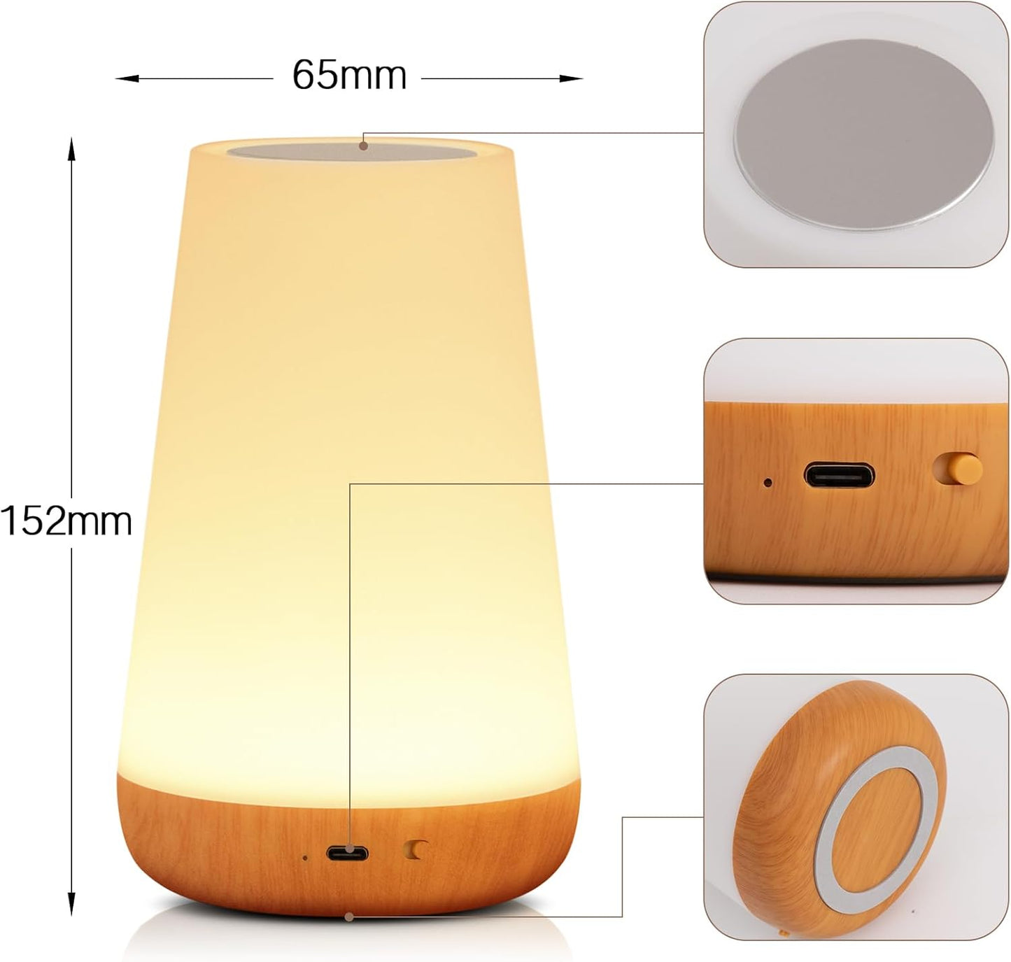 LED Touch Bedside Lamp with 13 RGB Colors and Remote Control