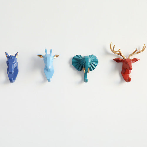 Animal Head Wall Hooks in Eco-Friendly Resin