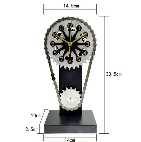 Silent Rotating Chain Clock - Modern Metal Design