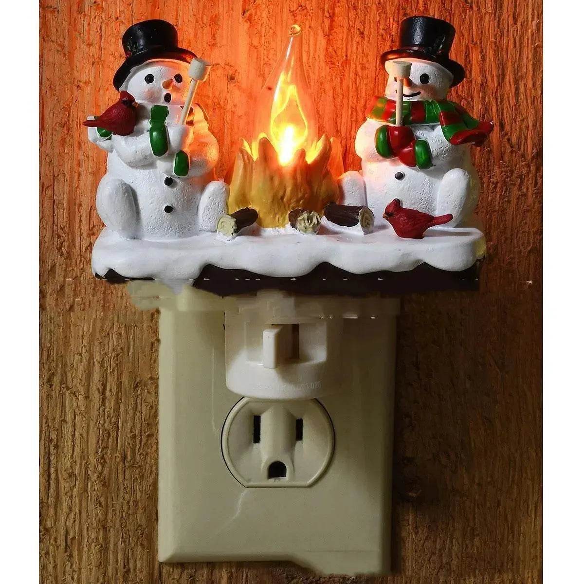 Christmas Snowman Campfire Night Light for Kids