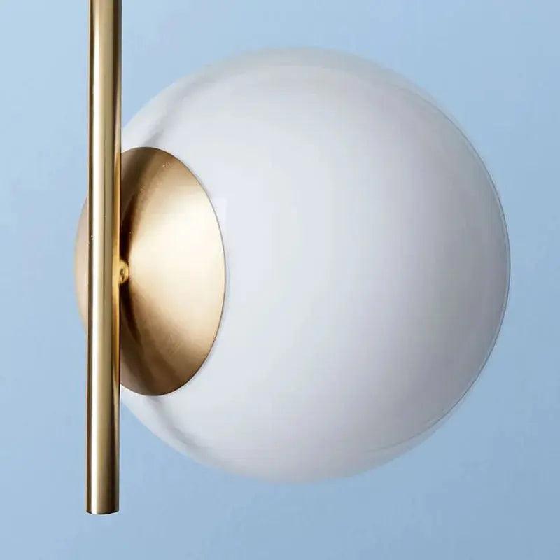 Scandinavian Glass and Metal Table Lamp