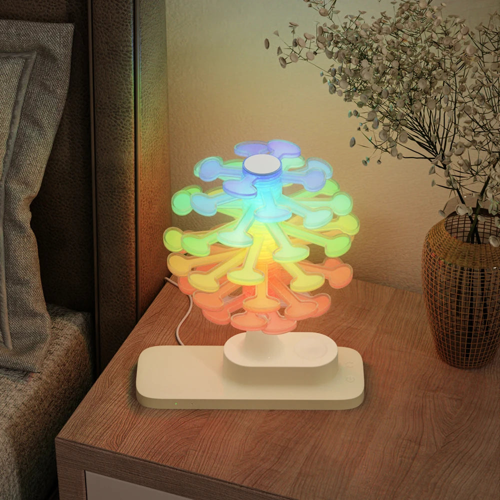 Spiral Tree Table Lamp with Wireless Charger and Adjustable Lighting