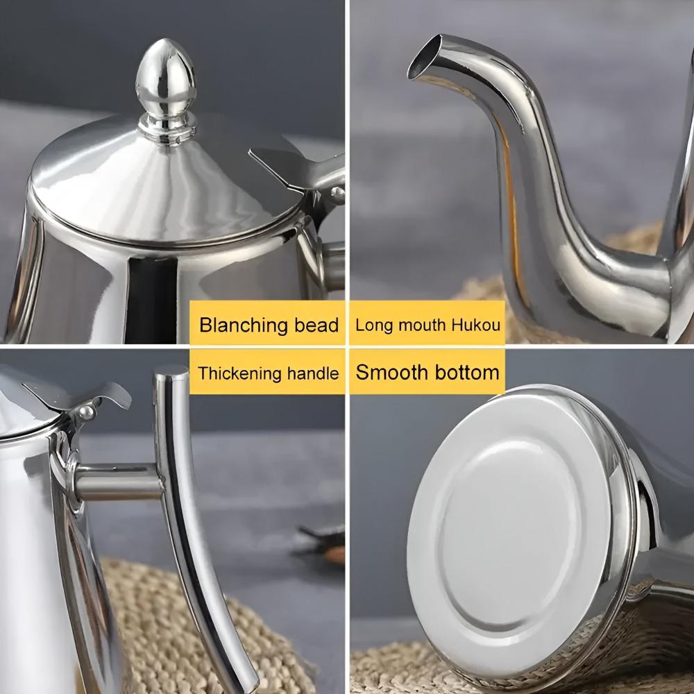 Stainless Steel Kettle with Built-in Filter for Tea and Coffee