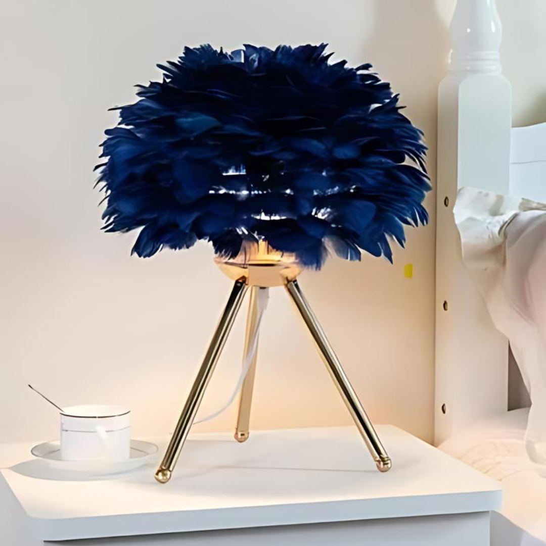 Luxury Feather Table Lamp with LED Lighting