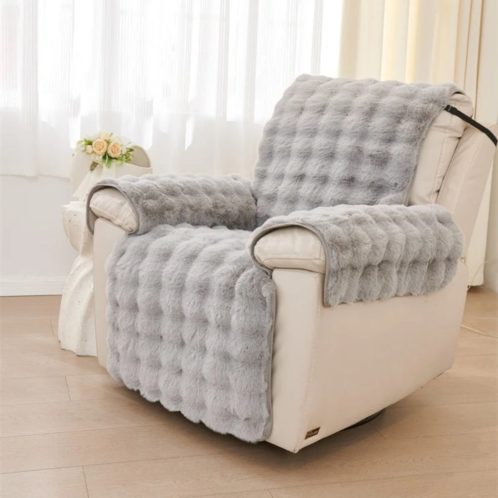 Plush Faux Fur Recliner Sofa Cover