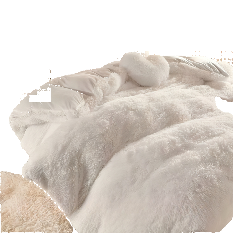Three-Piece Velvet Bedding Set with Duvet Cover and Pillowcases