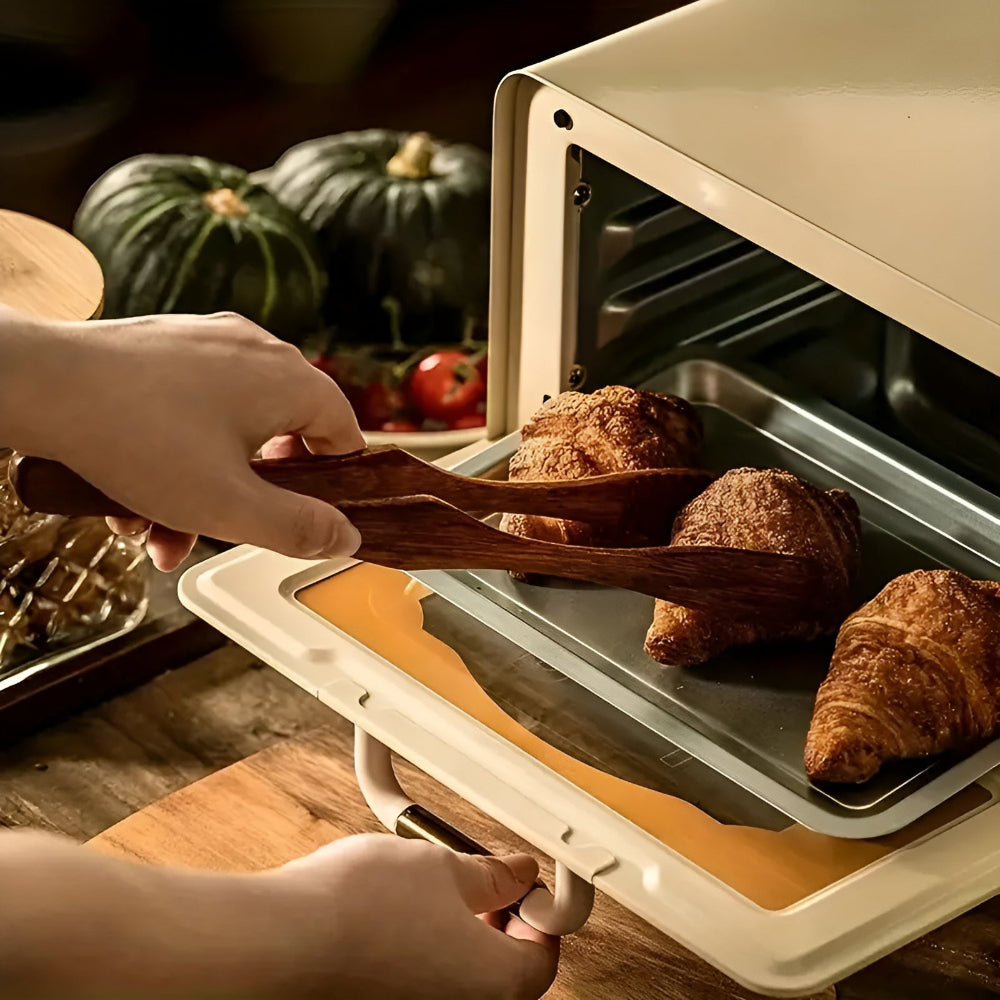Heat-Resistant Wooden Kitchen Tongs for BBQ and Baking