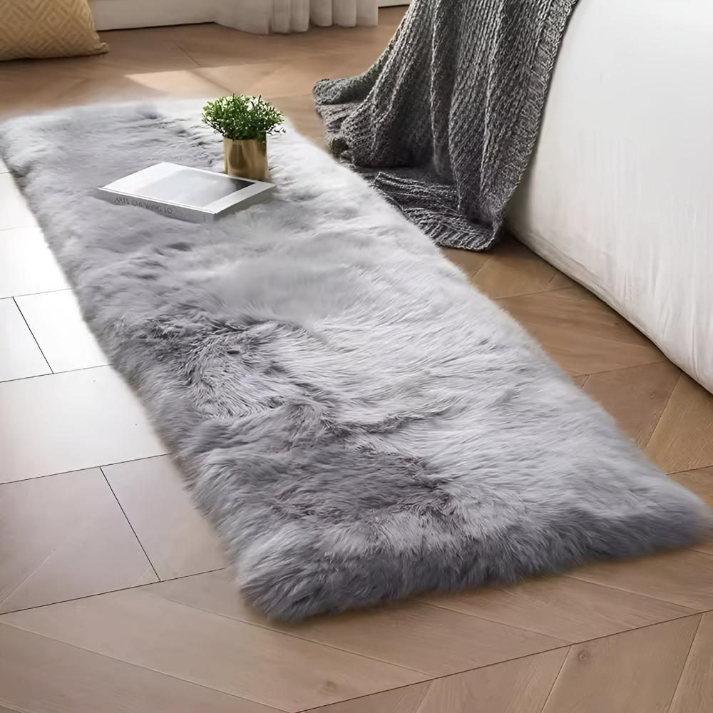 Plush Faux Fur Couch Cover with Anti-Slip Design