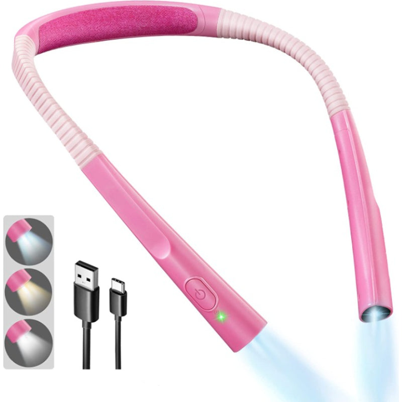 LED Neck Reading Lamp with Adjustable Arm, Rechargeable, 3 Color Modes, 6 Brightness Levels, Eye-Friendly Design