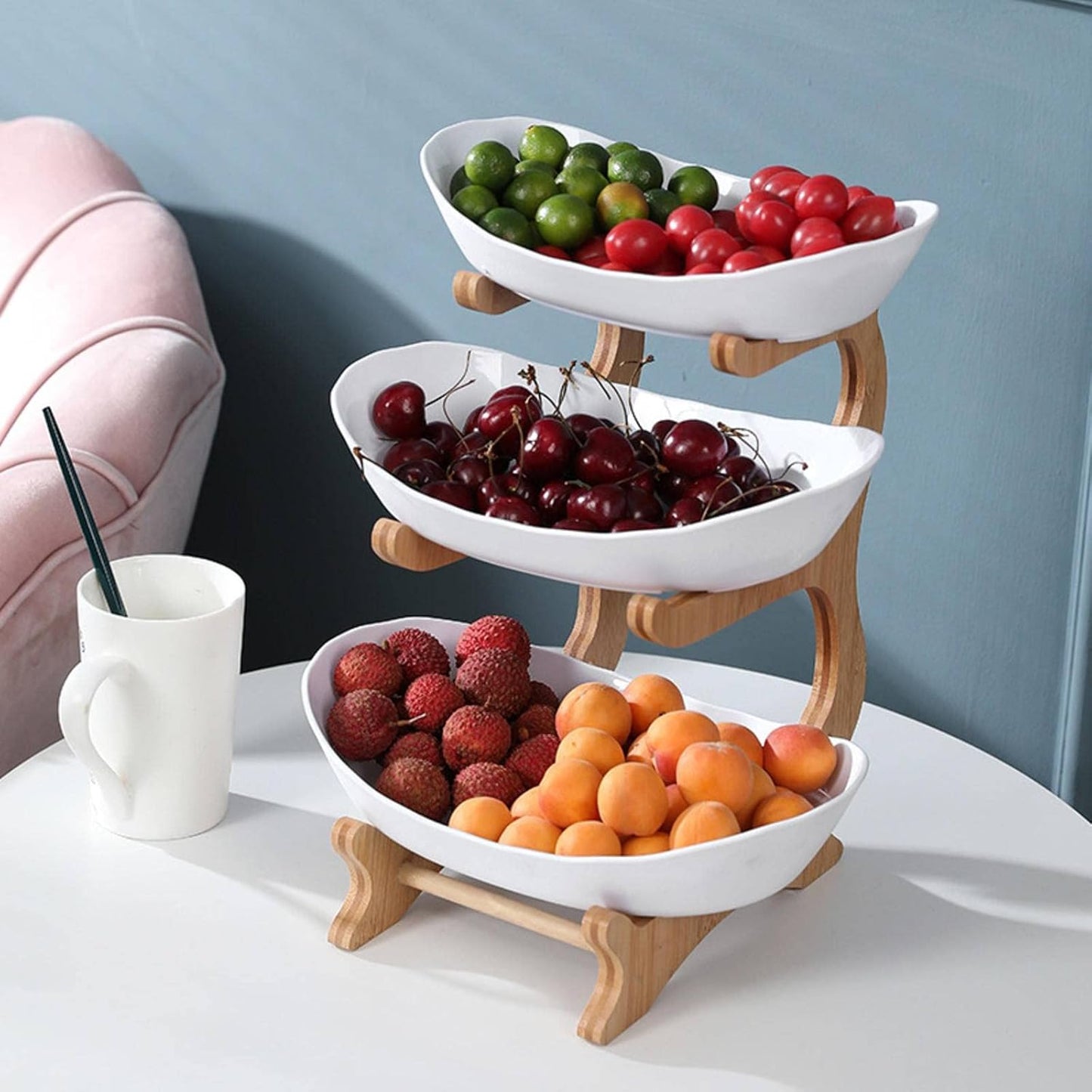 Elegant Metal Fruit Stand with Multi-Tier Design