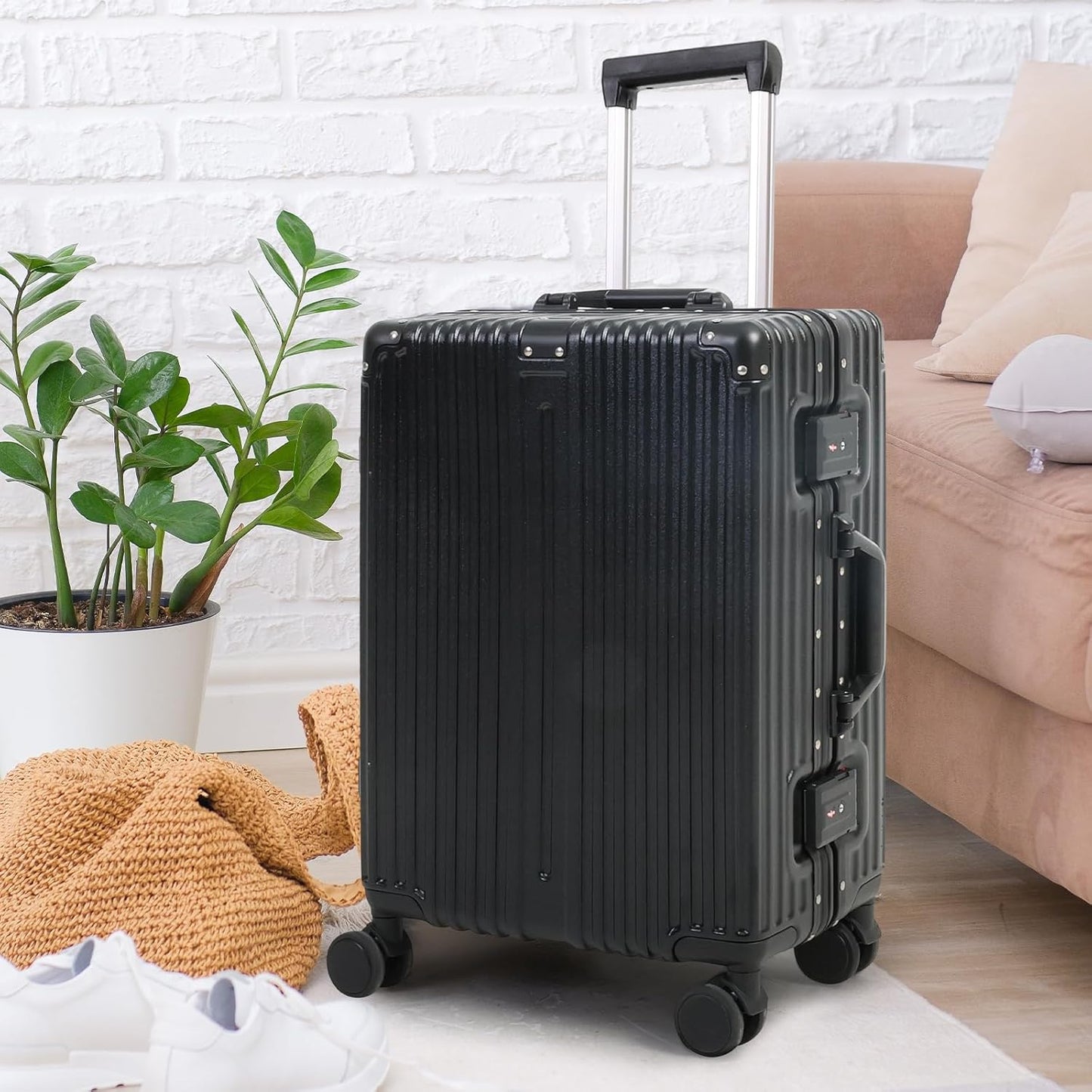 Aluminium Carry-On Luggage with TSA Lock and Silent Wheels