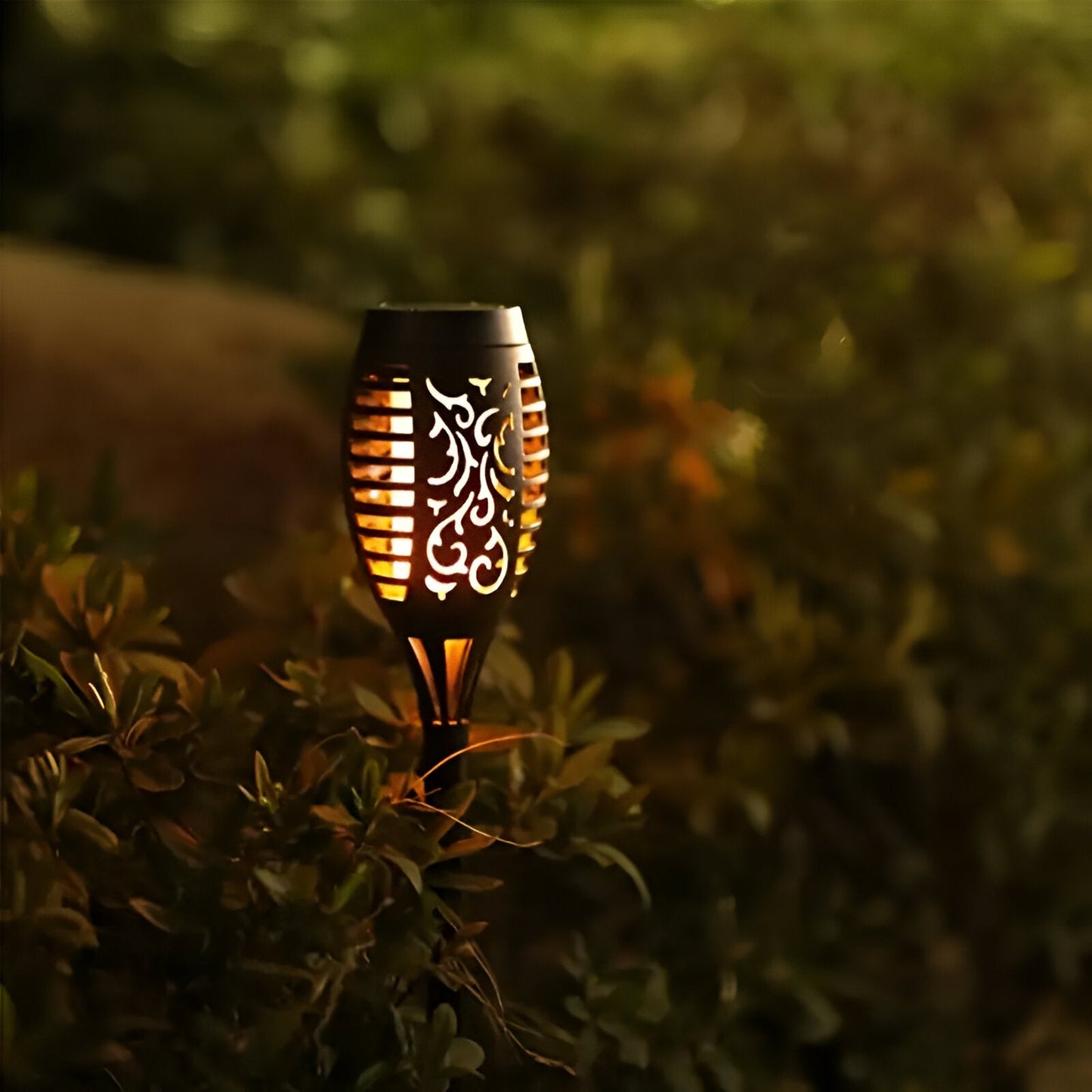 Solar-Powered Outdoor Flame Garden Light