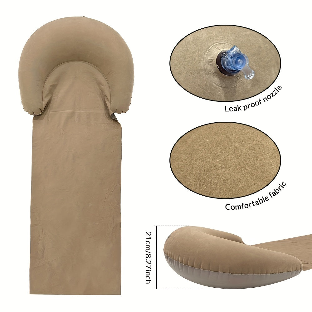Inflatable Beach Mat with Pillow for Camping and Lounging