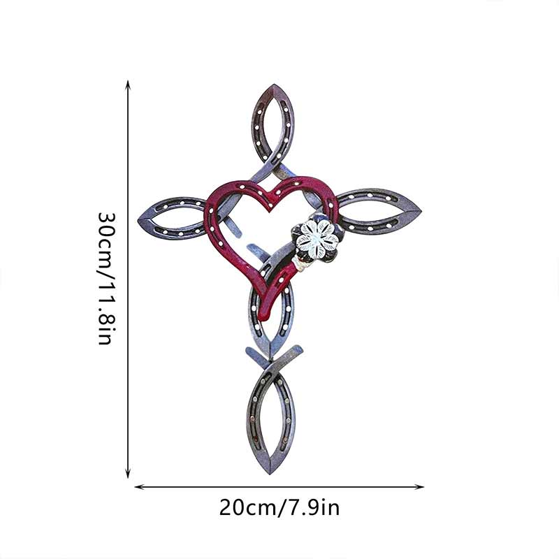 Horseshoe Wreath with Heart and Galvanized Welcome Sign