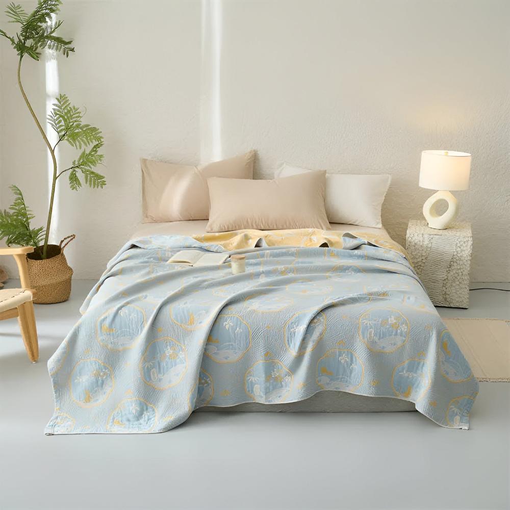 Reversible Cotton Blend Coastal Dreams Blanket