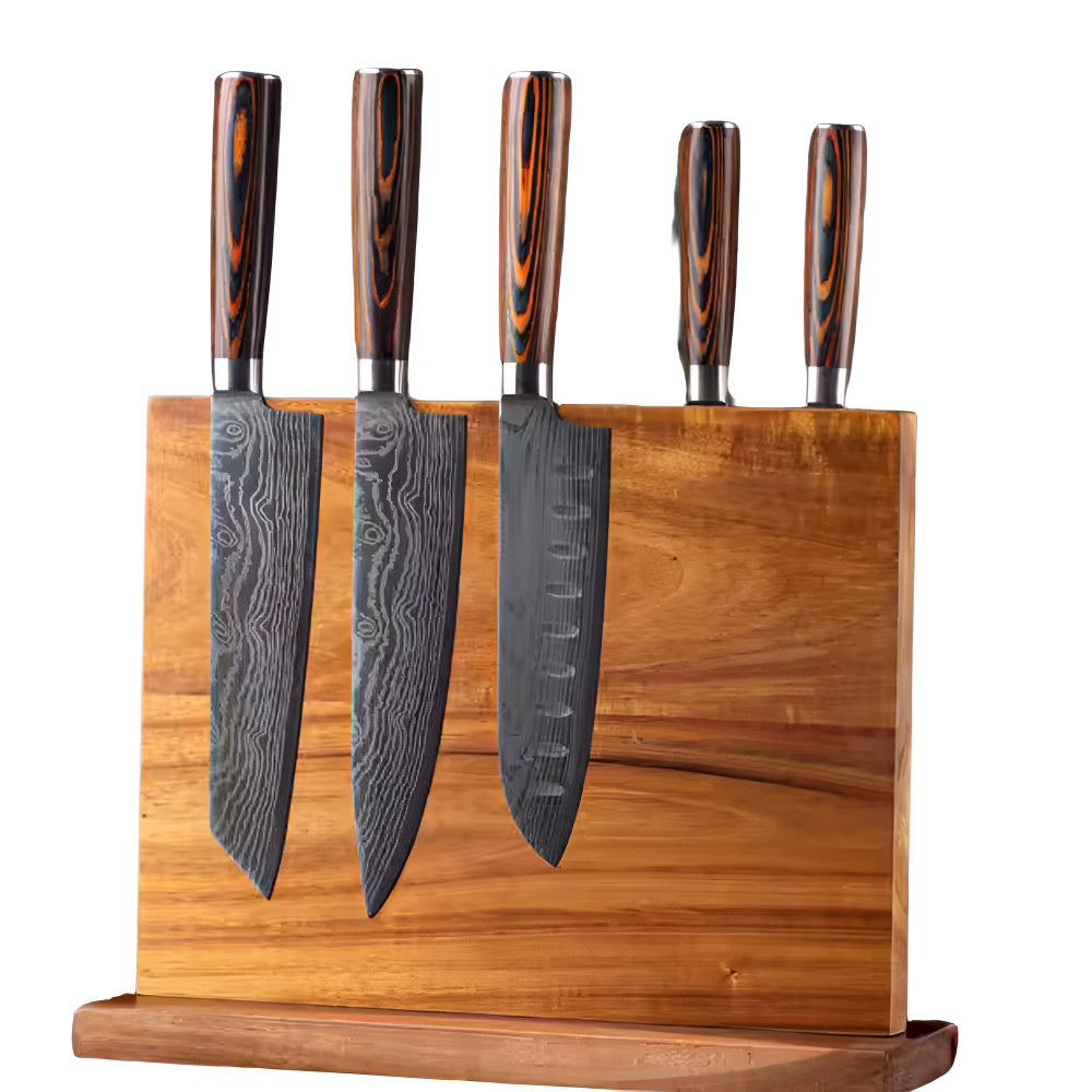 Magnetic Wooden Knife Holder for Stylish Kitchen Organization