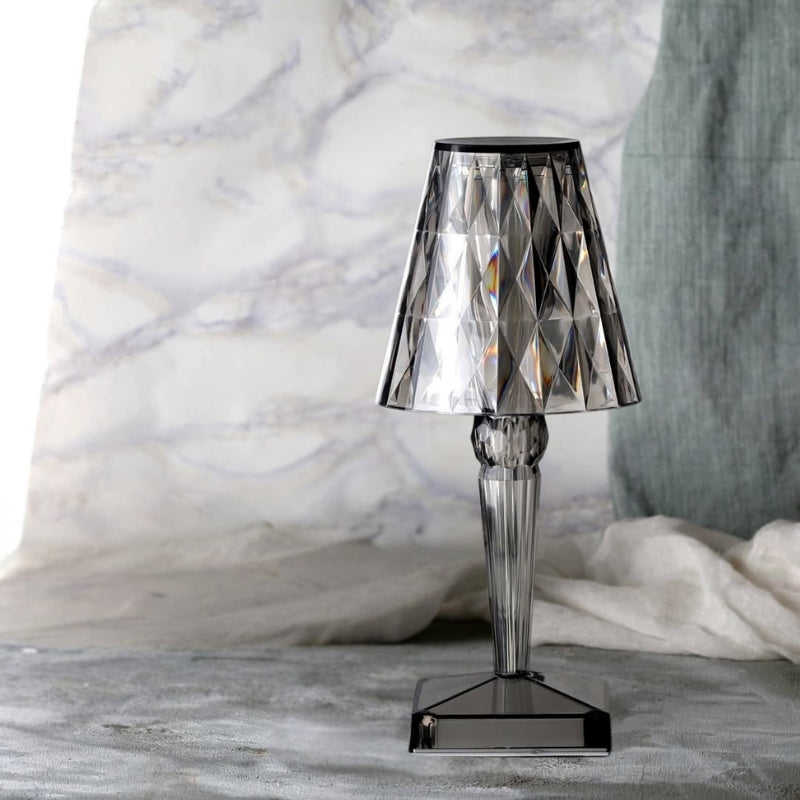 Crystal Touch Control Table Lamp - Rechargeable 3-Color Illumination