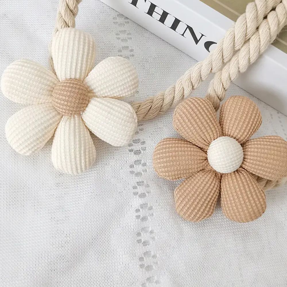 Delicate Magnetic Flower Curtain Tie Backs - 2 Piece Set