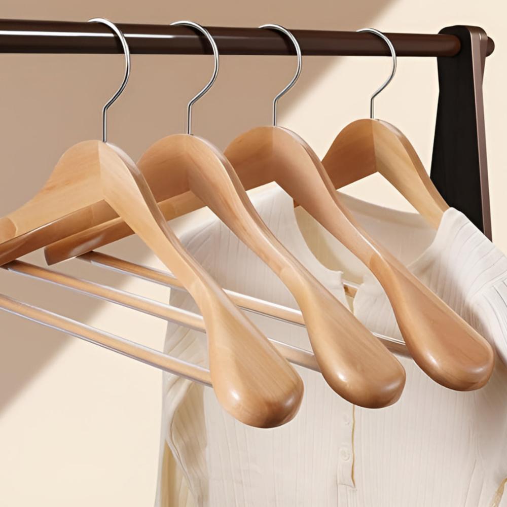 360° Wooden Suit Hanger with Non-Slip Bar